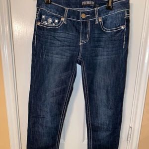 Blinged blue jeans